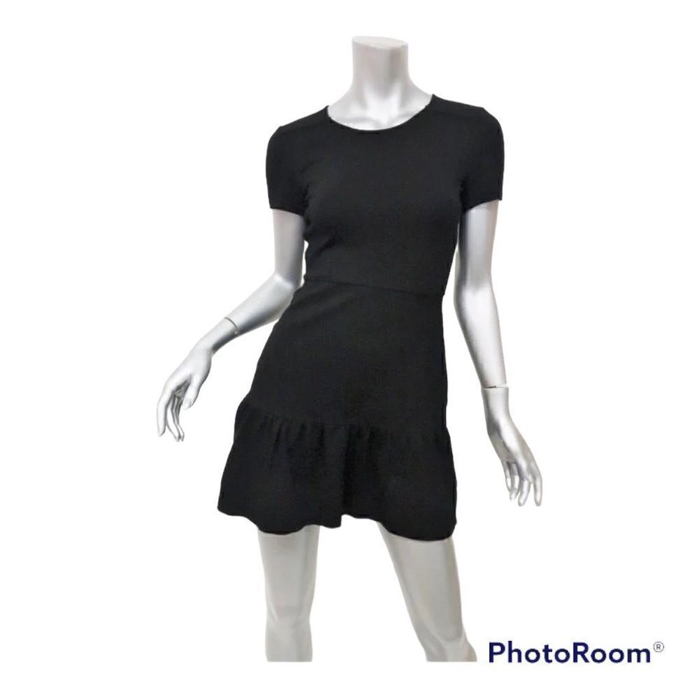 JUICY COUTURE MINI DRESS BLACK FLIRTY STRUCTURED PONTE JERSEY SIZE SMALL